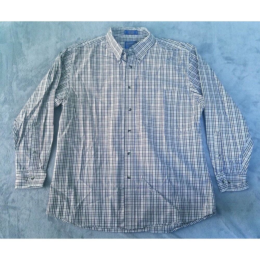 Pendleton Broadway Cloth Shirt Mens Large Brown Plaid Long Sleeve Cotton